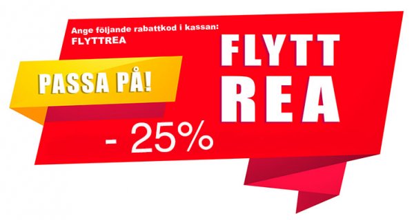 Flyttrea 25% rabatt på allt!